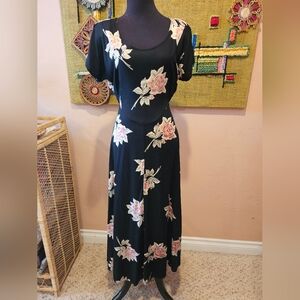 Vintage 80s "Innocent" Rayon Maxi Dress